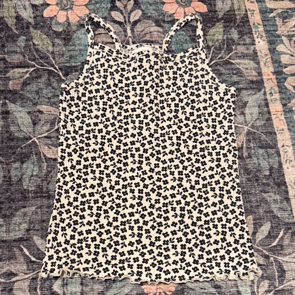Cat & Jack Black and White Floral Camisole